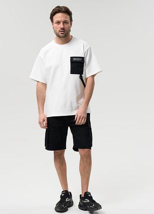 Летний мужской костюм карго urban cargo set хлопок (футболка и шорты) черный