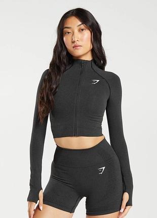Кофта спортивна жіноча чорна gymshark b5a9q-bbf3*10 розмір m