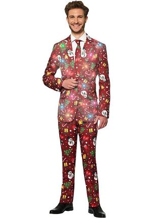Брюки suitmaster obas0068*20 новогодний мужск. красный m (174 827)