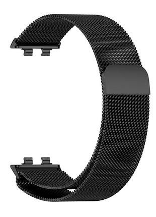 Ремешок romansi для huawei band 11/ huawei band 11 pro, из нержавеющей стали, миланское плетение черный