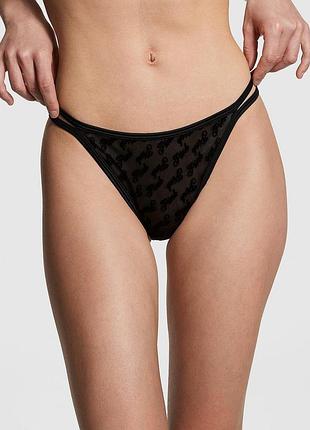 Трусики стрінги victoria's secret (34312955164337) logo mesh xxl чорні