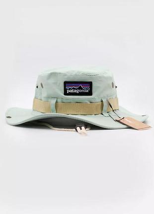 Панама patagonia с шейным шнурком нежно-зеленого цвета унисекс