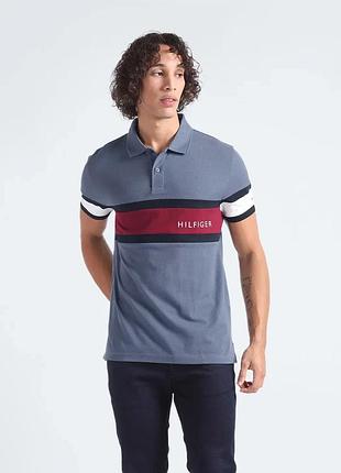 Чоловіча футболка поло tommy hilfiger, у смужку, розмір m