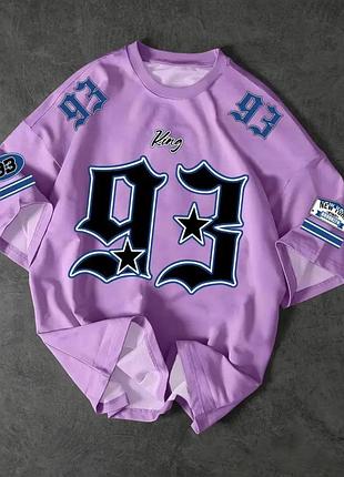 Футболка оверсайз king 93, сиреневая, размер l — унисекс streetwear стиль