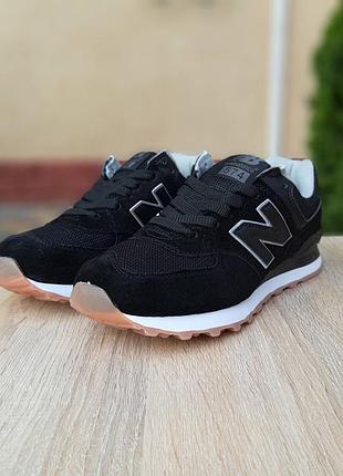 N1w balance 574 чёрные на коричневой