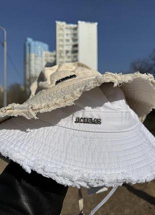 Панама jacquemus біла та беж