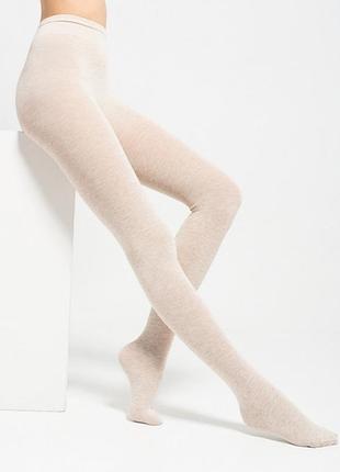 Женские теплые колготы legs хлопковые с добавлением шерсти и укрепленным носком 110 ден №1/2 панна
