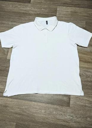 Мужская белая футболка поло donnay , размер 2xl , 100% хлопок , материал не плотный