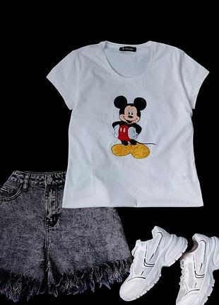 Футболка chanel/mickey,стрази