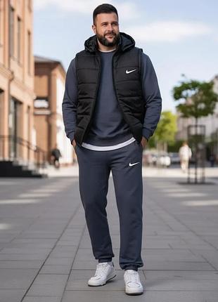Спортивний чоловічий костюм-трійка: штани, кофта та жилетка