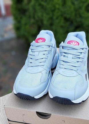 Adidas falcon серые с голубым