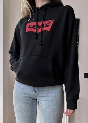 Чорне худі / толстовка / світшот levi's / levis оригінал