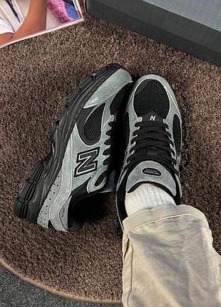 Стильные кроссовки new balance 2002r 'grey&amp;black'