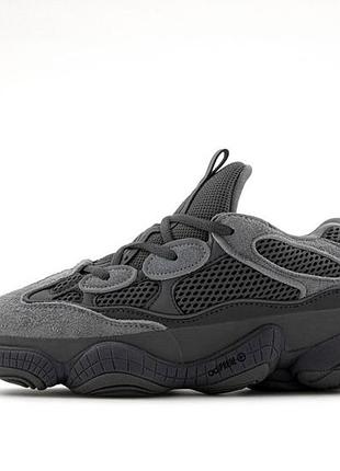 Adidas yeezy 500 ash dark grey кроссовки мужские серые