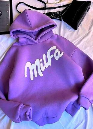 Жіноче худі з принтом milfa (оверсайз) oversize 48/52