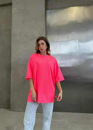 Стильная прогулочная женская футболка oversize l-xl