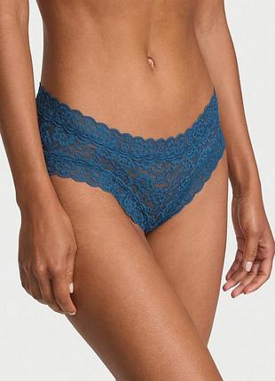 Женские трусики victoria's secret (2879987312167) lace cheeky xxl синие