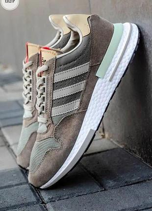 Бежевые кроссовки адидас зх 500 мужские adidas zx 500 rm beige grey 43
