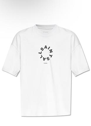 Футболка allsaints tierra oversized crew neck logo t-shirt