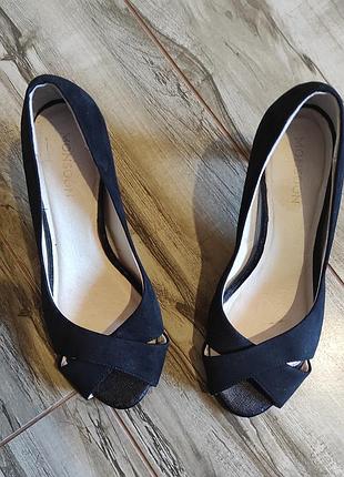 Черные замшевые туфли monsoon с открытым носком (peep toe), размер 37