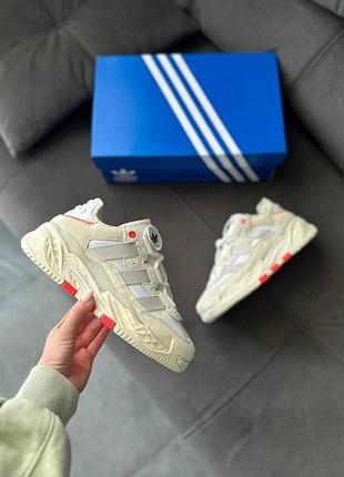 Бежевые кроссовки унисекс adidas niteball beige cream orange х найтбол 43