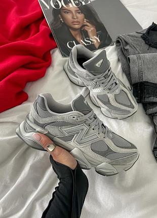 Серые кроссовки унисекс new balance 9060 grey х нью беланс 39