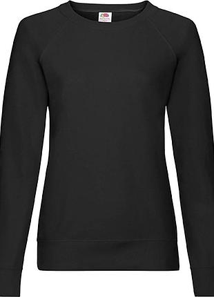 Світшот fruit of the loom lightweight raglan sweat ladies (черный xl)