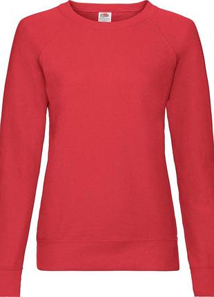 Світшот fruit of the loom lightweight raglan sweat ladies (красный xl)