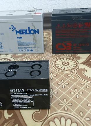 Аккумуляторы 12v agm (merlion, csb, mastak) лотом, состояние неизвестное