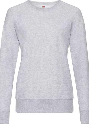 Свiтшот fruit of the loom lightweight raglan sweat ladies (сірий меланж xl)