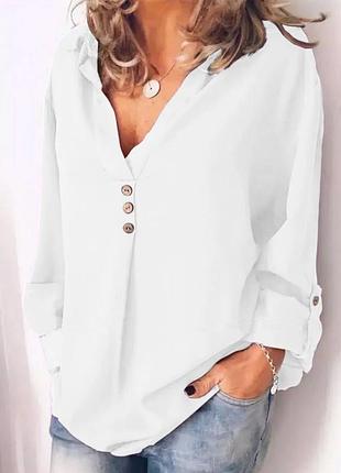 Свободная белая рубашка, 54-56, 4xl/5xl