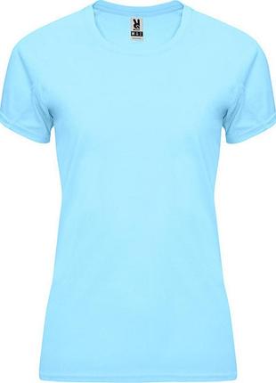 Жіноча футболка roly bahrein (голубой 2xl)