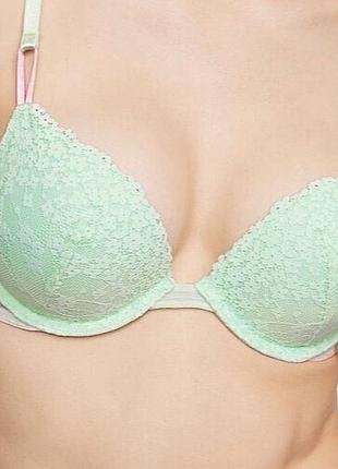Бюстгальтер пуш-ап victoria's secret з ефектом екстремального підтягування misty green daisy lace та ефектом пуш-ап 75 с