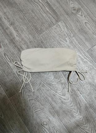 Топ / топик / бандо / верх от купальника со съемными чашками бежевый