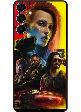 Силиконовый бампер чехол для samsung s26 с рисунком cyberpunk