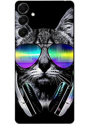 Чехол силиконовый бампер для samsung s26 с рисунком музыкальный кот