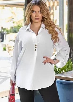 Современная белая рубашка свободного кроя, 46-48, l/xl