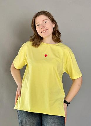 Футболка жіноча трикотаж жовтий one size (46-52)(р) арт.400140 yellow туреччина