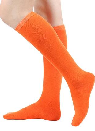 Гольфы однотонные до колена оранжевые one size