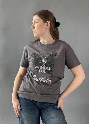 Футболка жіноча трикотаж сірий m(р) арт.622840 grey (m) туреччина