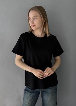 Футболка жіноча трикотаж чорний one size (44-48)(р) арт.zd01 black (китай)