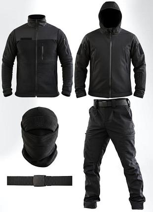 Тактический костюм softshell 5в1 lunar черный