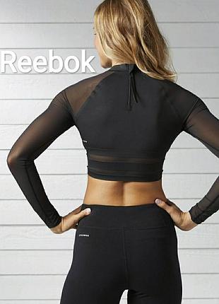 Топ жіночий спортивний reebok з рукавом з сітки s/m 🔥 розпродаж речей від 25 гривень 🔥