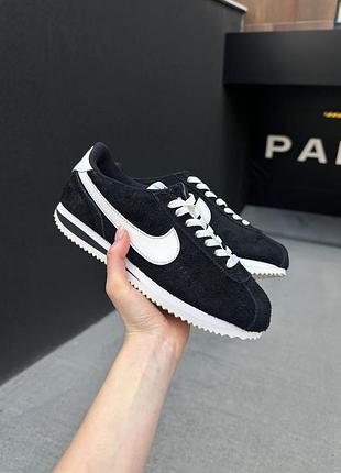 Черные кроссовки унисекс nike cortez black white х кортез 45