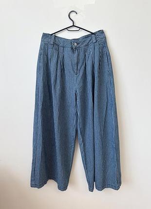 Широкие брюки cider в сине-белую полоску / wide leg xl
