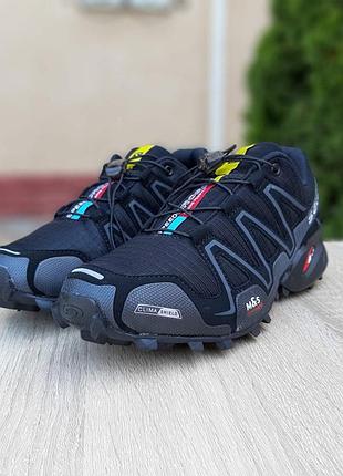 Salomon speedcross 3 чёрные (белая надпись)