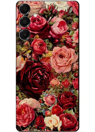 Чехол силиконовый бампер для samsung s26 plus с рисунком красные розы цветы