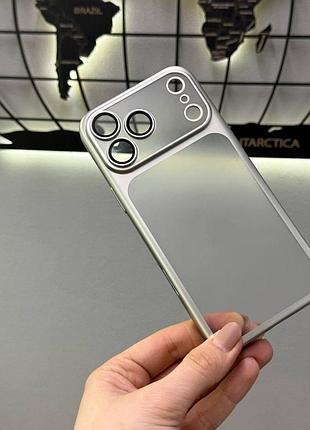 Ультратонкий матовый чехол защита камеры для iphone 17 pro max, прозрачный чехол для iphone 17 pro max (серебро)