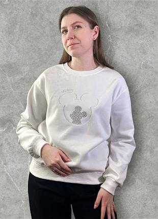 Світшот жіночий трикотаж білий one size (46-50)(р) арт.578 white (китай)