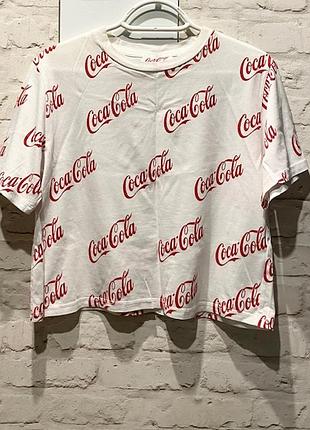 Футболка принт надпись coca cola